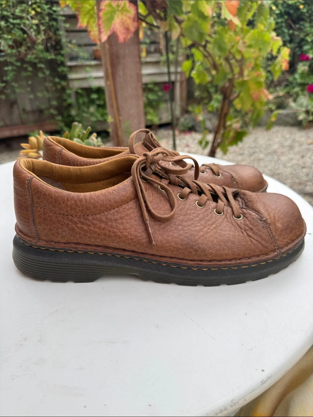 Dr. Martens Brown Leather Lace-Up Oxfords